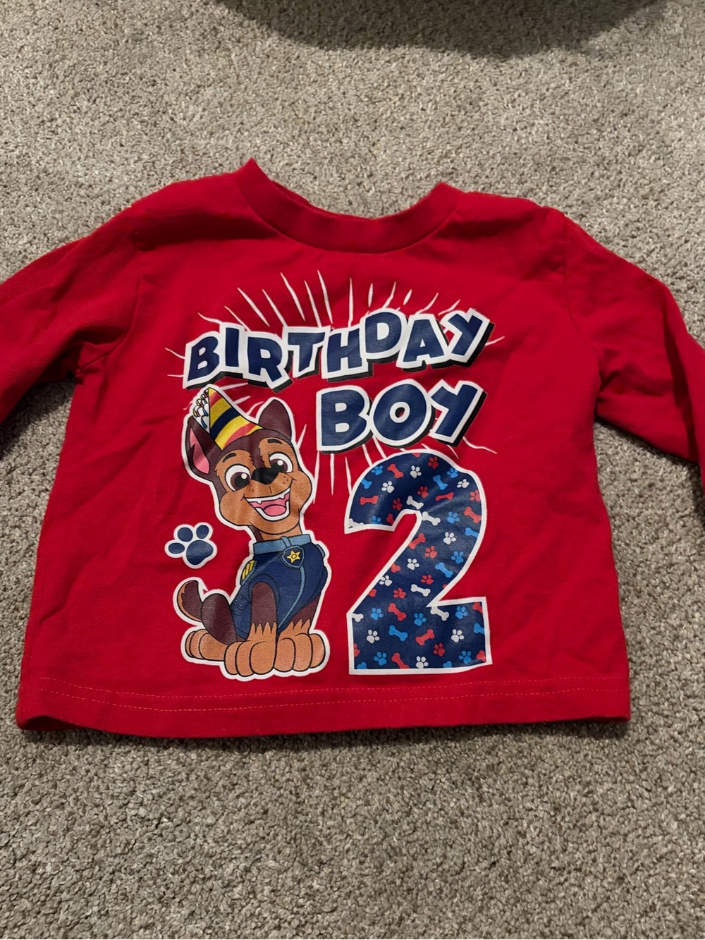 Nickelodeon Red Paw Patrol 'Birthday Boy 2' Long Sleeve Tee